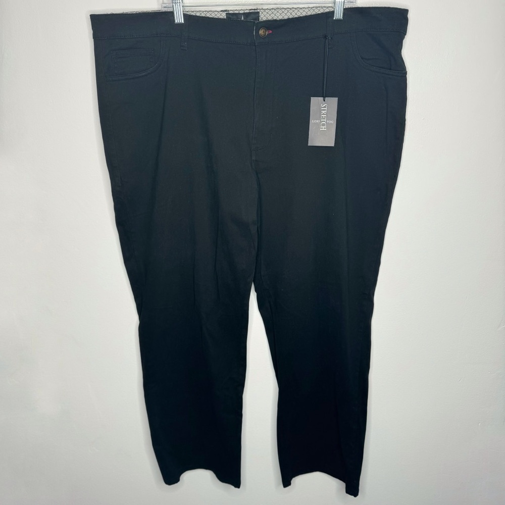 NWT London Fog Stretch Cotton Phantom Black Pants‎ Size 44